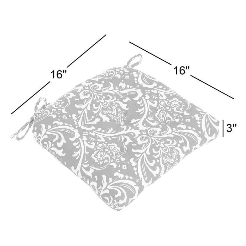 Outdoor 3'' Dining Chair Chair Pad, Black
