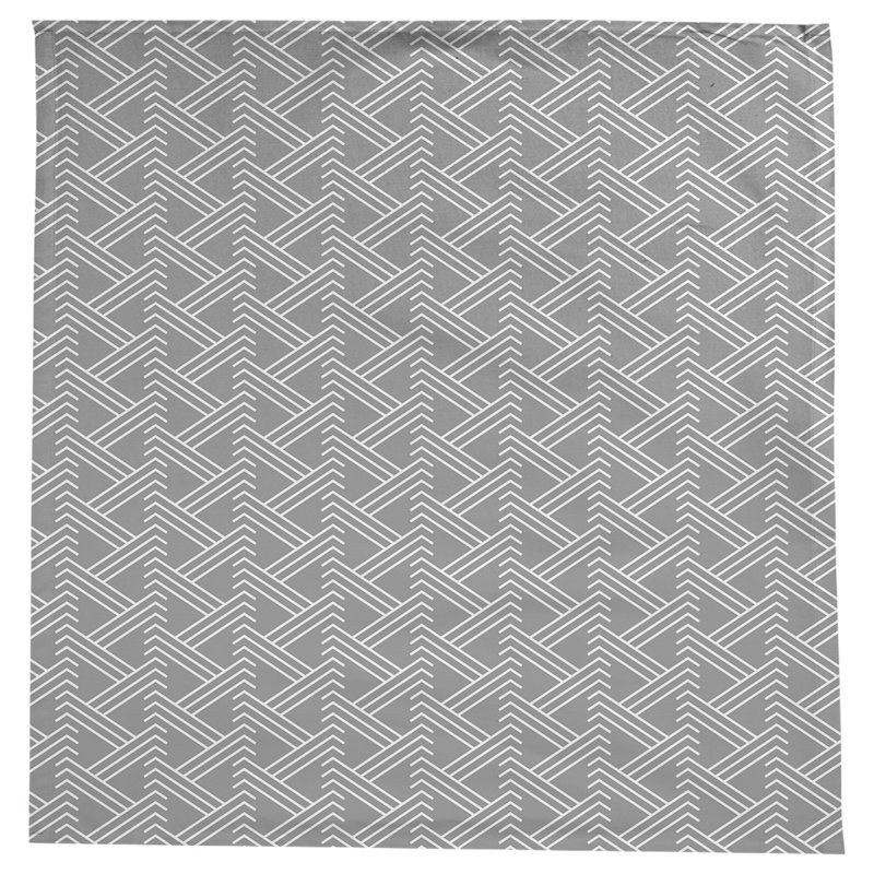 Classic Zig Zag Tablecloth, Gray/White