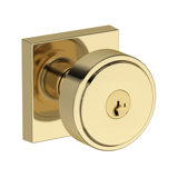 Vashon Keyed Entry Knob with Contemporary Square Rose in Polished Chrome