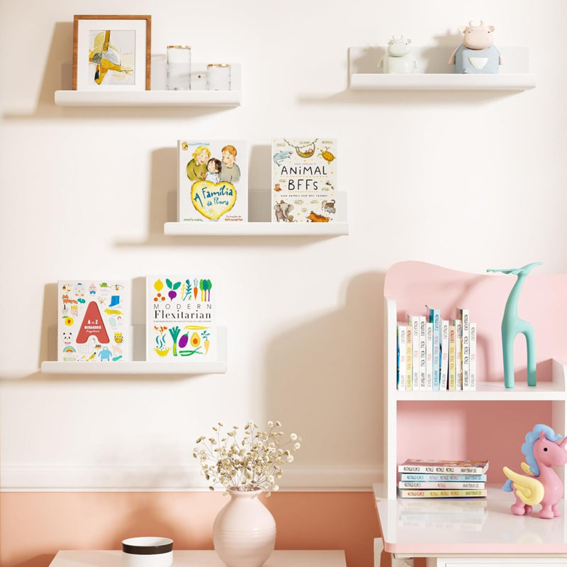 Raian 4 Piece Floating Shelf, White