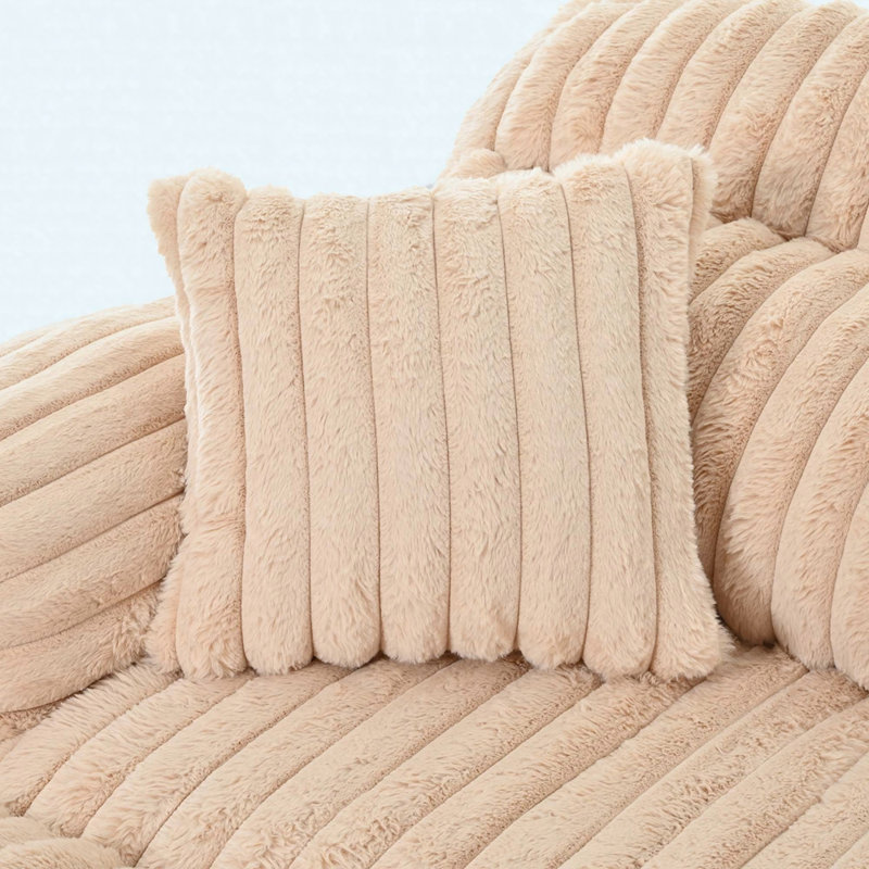 Canapé 65 po Cloud, méridienne moderne avec 2 coussins décoratifs, Champagne