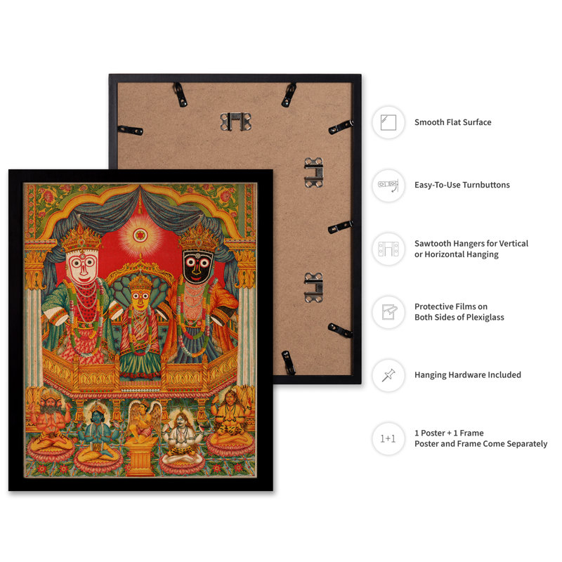 Krishna, maître du monde, Cadre noir, Affiche, H 18 po x l 24 po