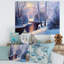 Forêt de Noël avec rivière et arbres I - peinture sur toile-59283440-59365967
