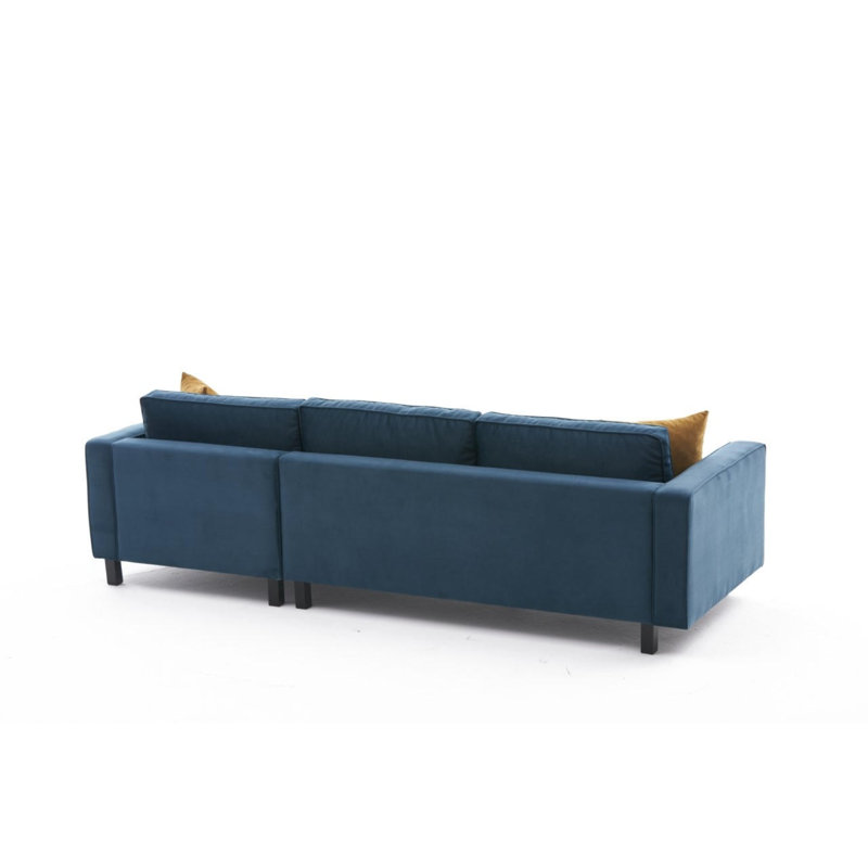 Canapé modulaire rembourré Bre, Accoudoir à droite (vu de face), 100% polyester / velours vert huile