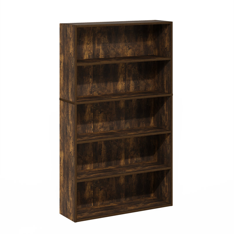 Pasir 5-Tier Open Shelf Bookcase, Bookshelf, (5 Shelves) 52.68"H x 31.5"W x 9.37"D, Amber Pine