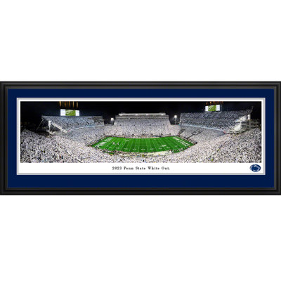 Penn State 2023 White Out Framed Panoramic Print on Paper