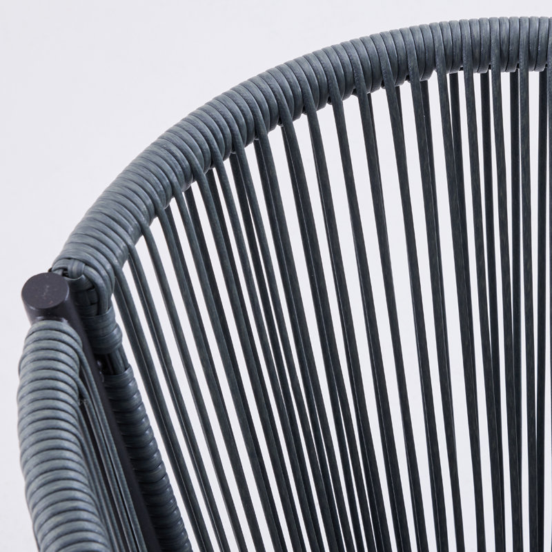 Chaise de patio d'extérieur avec coussin Wricker, Gris