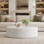 Table basse ovale cachée avec rangement en verre trempé et revêtement en cuir-639391826