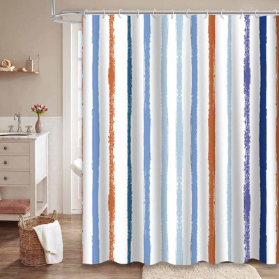 Rideau de douche Summer Brown Sailor Stripes