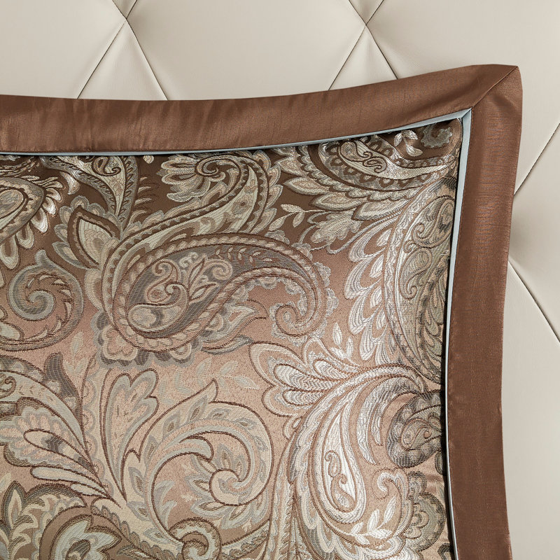 Ensemble d'édredon 12 pièces avec draps en coton bleu / brun