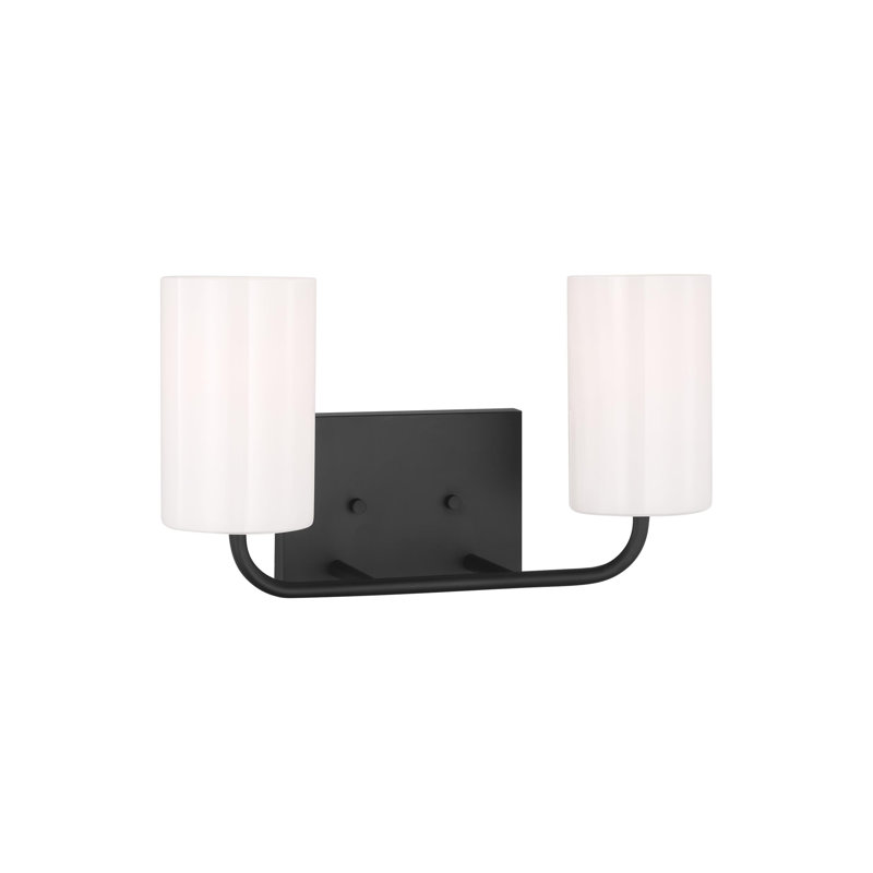 2 Light Dimmable Vanity Light, Midnight Black, No
