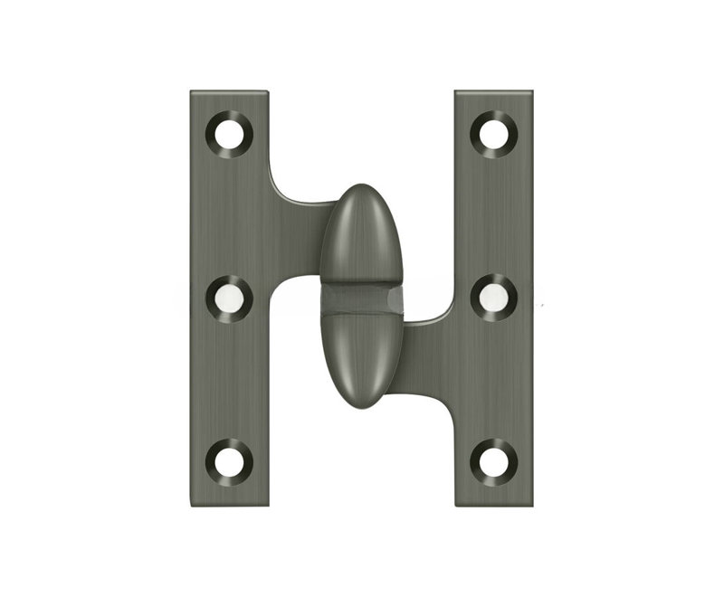 Charnière olive droite 3 po x 2 1/2 po Deltana OK3025B26-R Finition chrome brillant, Bright Chrome