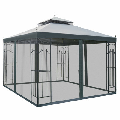 Abri de jardin pour patio avec tablettes d'angle, abri de jardin à double toit