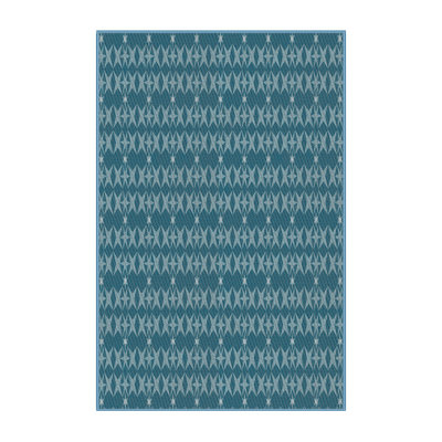 Tapis bleu/jaune à motif bleu ciel