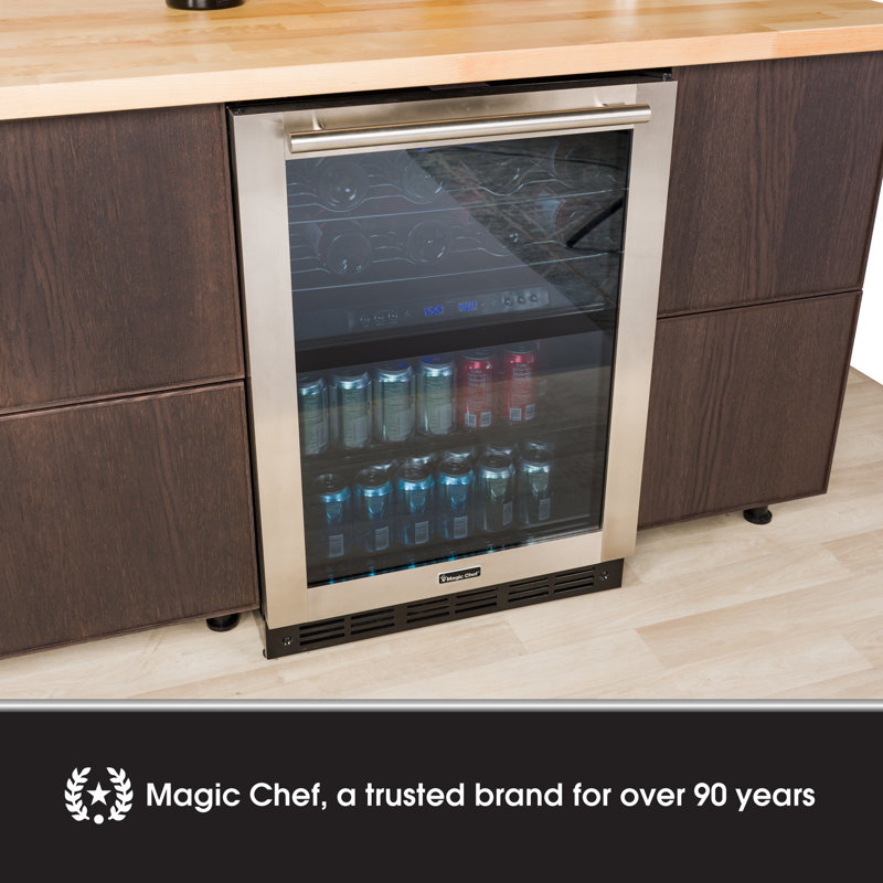 Magic Chef 24'' Stainless Steel Dual-Zone Wine and Beverage Cooler
