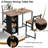 Industrial Style 3 Pieces Counter Height Dining Table Set With Storage Shelves, 41.3’’L Rectangular Dining Table With 2 Dining Chairs For Compact Kitchen Or Dining Room-666854241-666854243