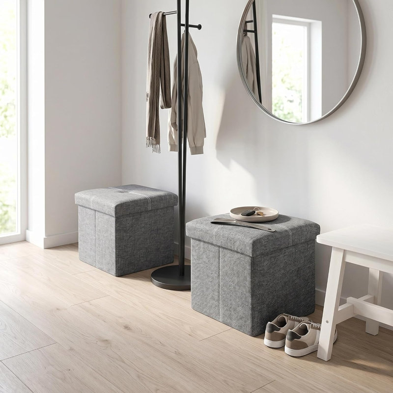 30cm Wide Square No Pattern Standard Ottoman