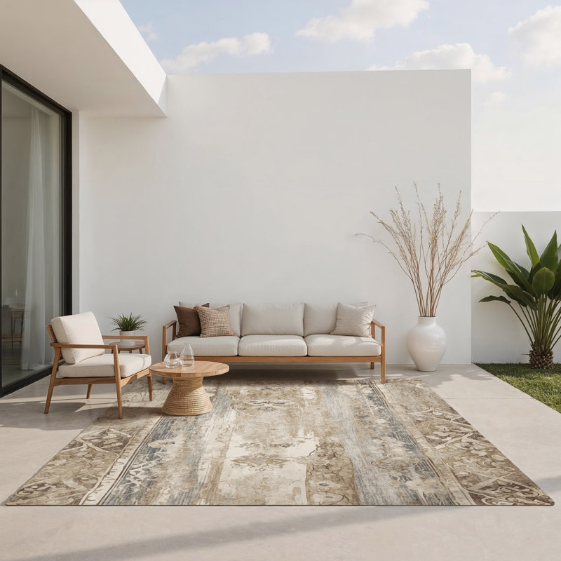 Tapis intérieur et extérieur Silken Sands, Rectangle 1 pi 6 po x 2 pi 6 po
