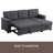 84" Linen Reversible Sleeper Sectional Sofa With Storage Chaise-995689578-995689579