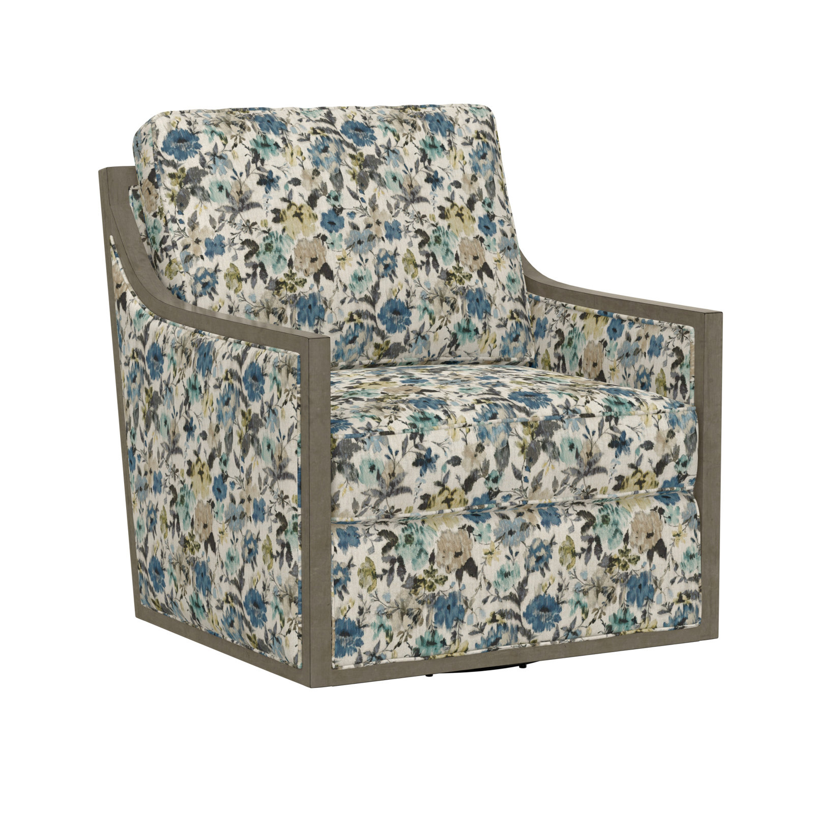 Icarus Upholstered Swivel Accent Chair, Blue