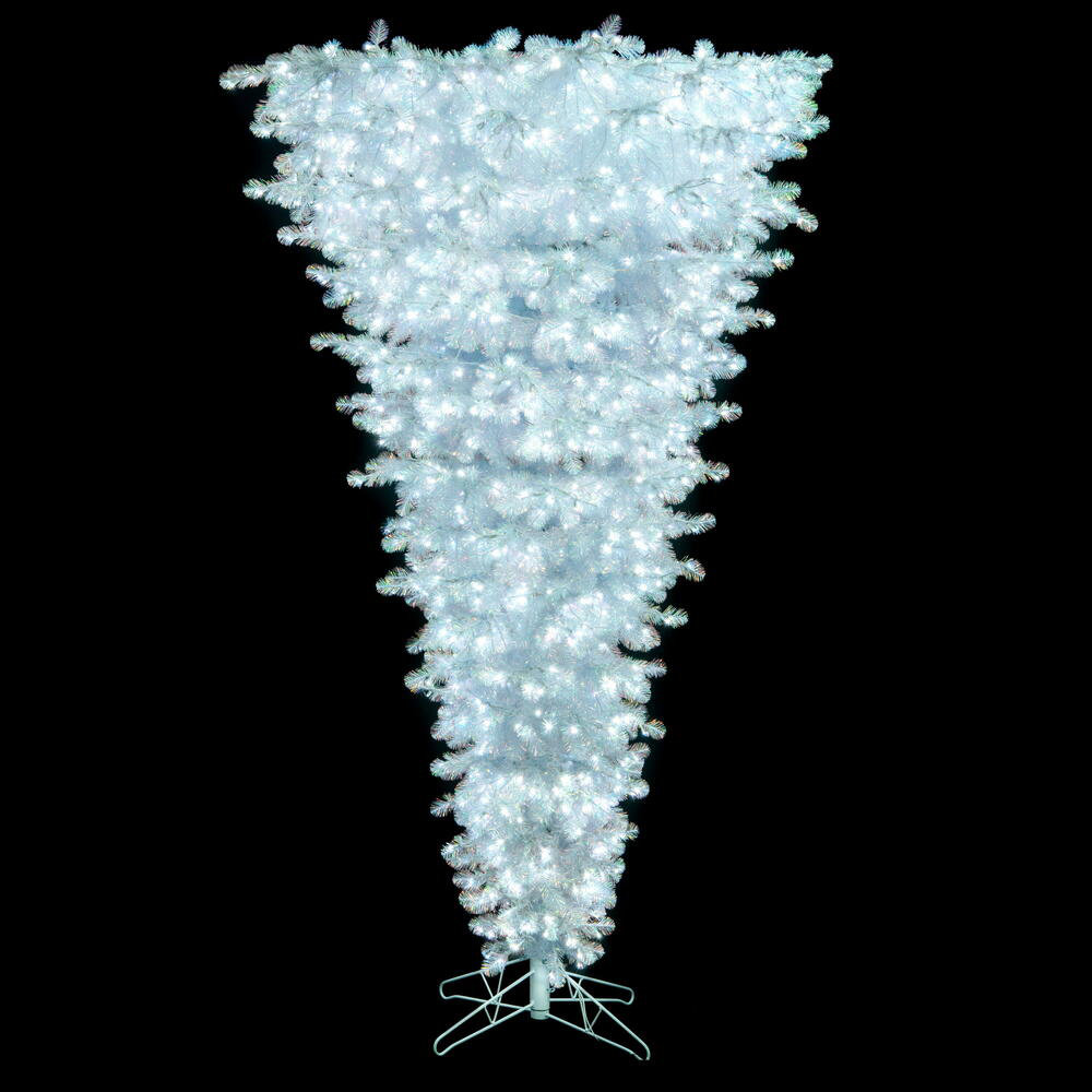 White Iridescent Artificial Pre-Lit UpsideDown Tree with Warm White Lights The Holiday Aisle®