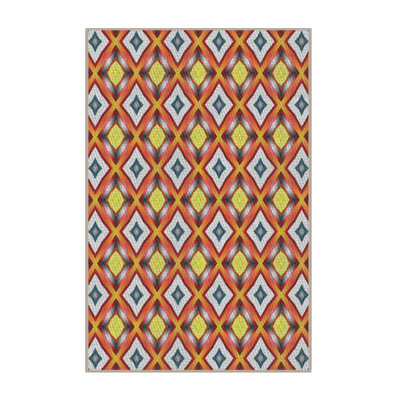 Tapis orange / jaune Power Loom, Rectangle 5 pi x 7 pi