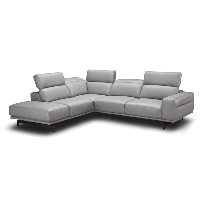 Canapé-lit et méridienne en cuir véritable de 112,2 po de largeur Velazco, Orienté à gauche (vu de face)