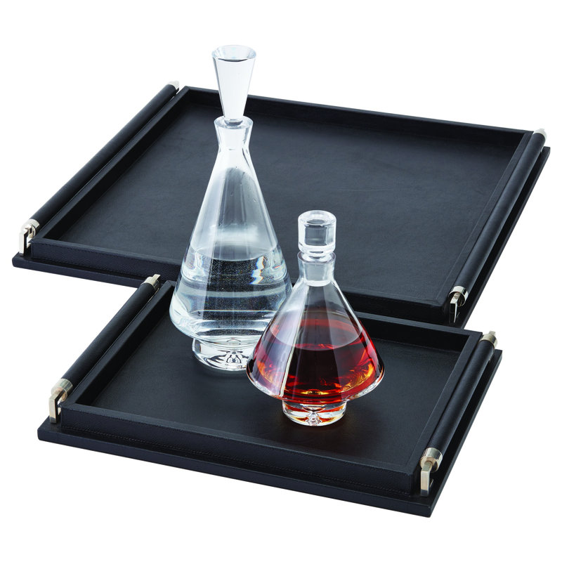 Wrapped Handle Tray, Large, Black