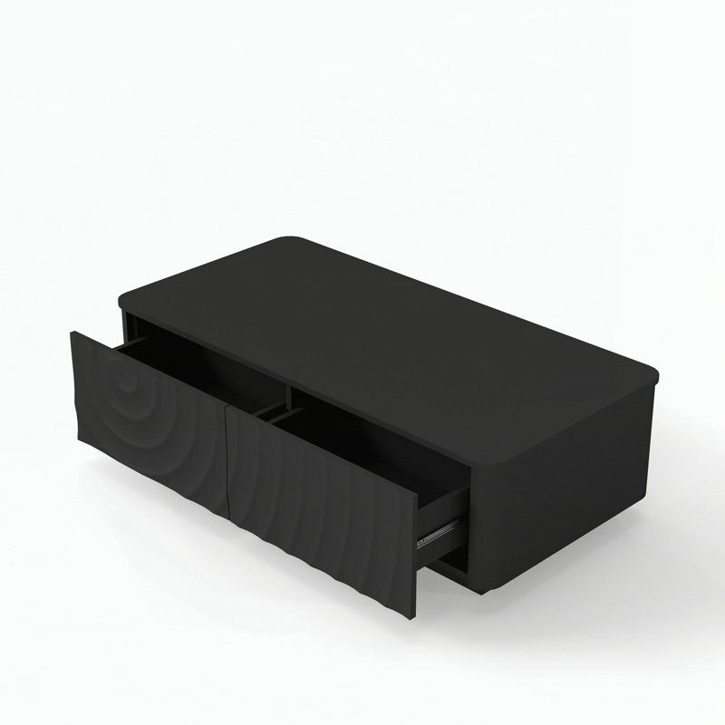 Table basse rectangulaire 47 po avec rangement, Noir