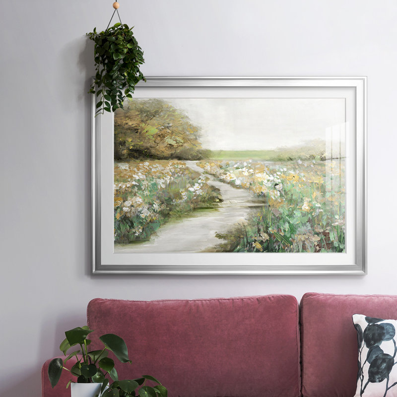Quiet Meadow, reproduction d'art encadrée, Argent, H 19 po x l 27 po x P 1,5 po
