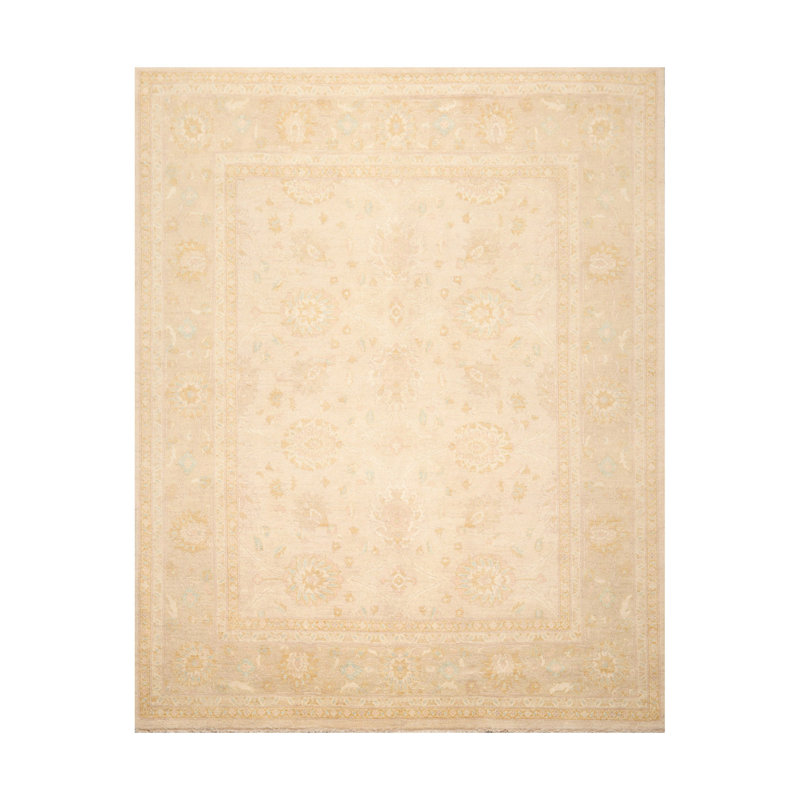 Tapis unique en laine noué à la main 8 pi x 9 pi 9 po Feuke