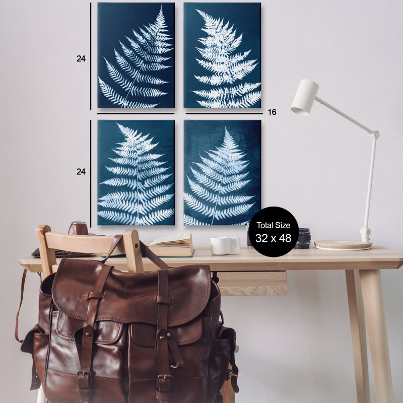  "Modern Fern Impressions", ensemble de 4 impressions sur toile par Jason Johnson, H 24 po x l 16 po