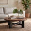 Table basse ronde en bois de noyer massif Harlow-848576168