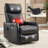 Faux Leather Heat Massage Manual Recliner Chair With Rocker And Swivel-2128909800
