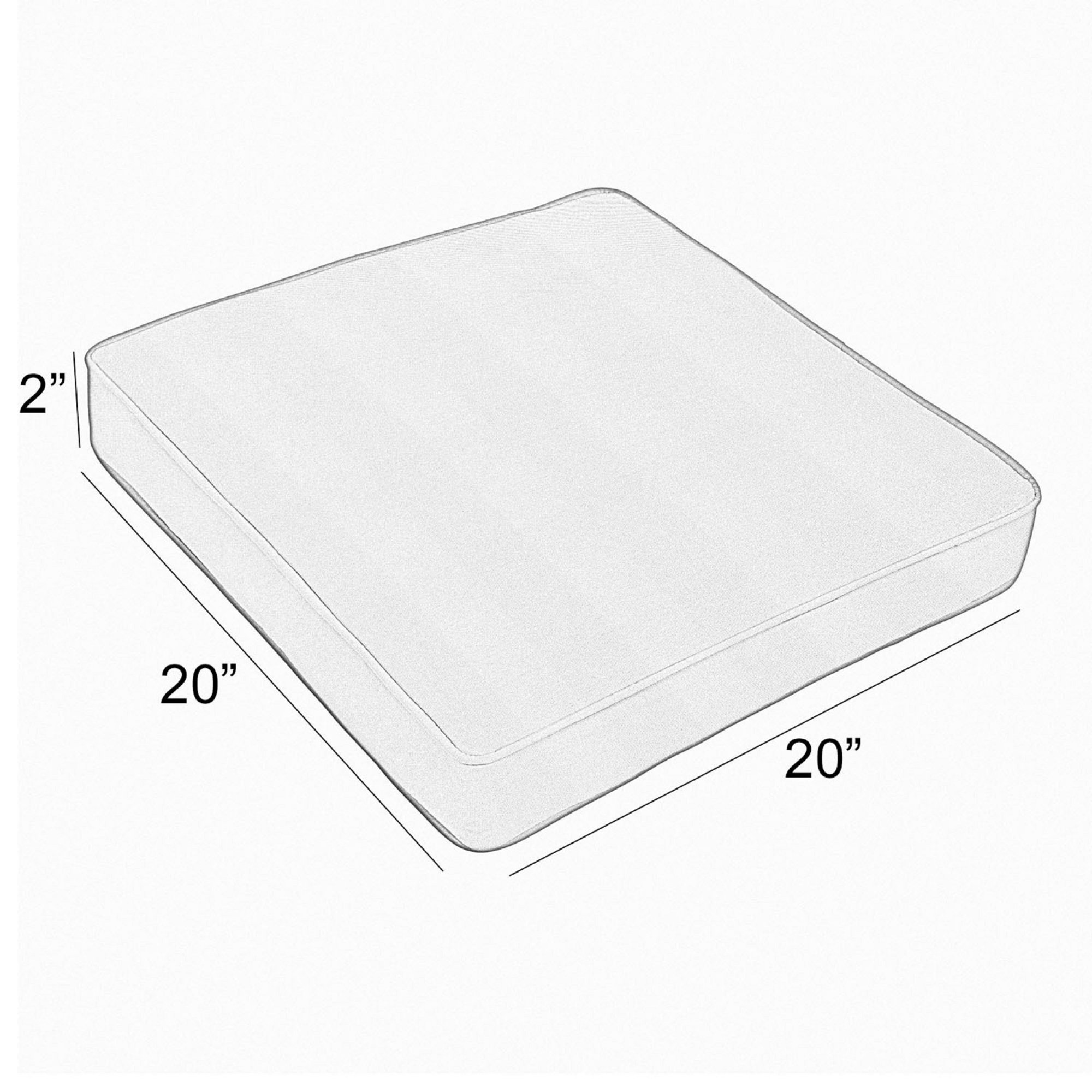 Indoor/Outdoor Sunbrella Seat Cushion, Spectrum Cilantro Sunbrella® Plainweave, 20" H x 20" W x 2" D