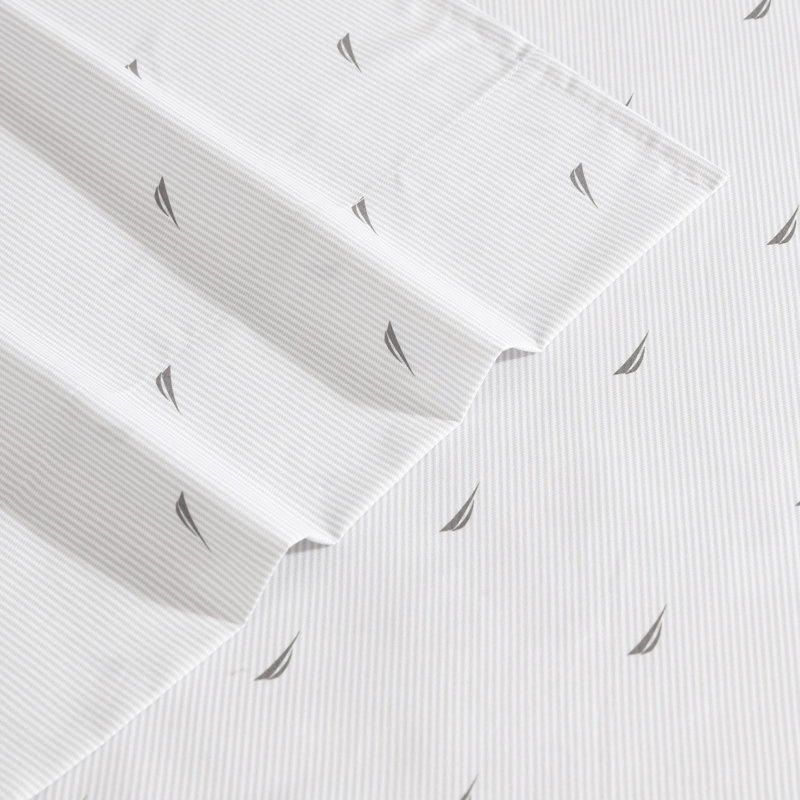 Microfiber Stripe Nautica Striped Washed Printed Sheet Set, Full Sheet Set with 2 Pillowcase