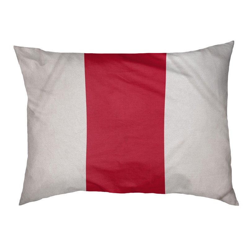 Oreiller Syracuse, Grand (l 40 po x P 30 po x H 6,5 po), Blanc / Rouge