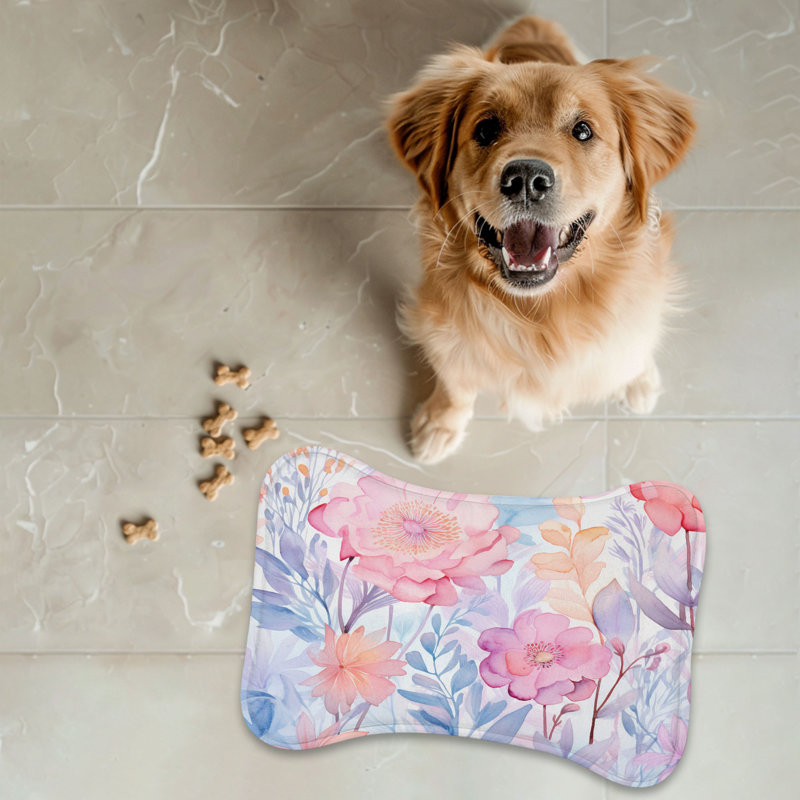 Tapis d'alimentation en forme d'os 1 pièce Gentle Blooms