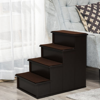 Small Pet Access Steps, , Brown - 22 Lbs Capacity, With Soft And Cushion Stairs, Max Weight, Removable Protective