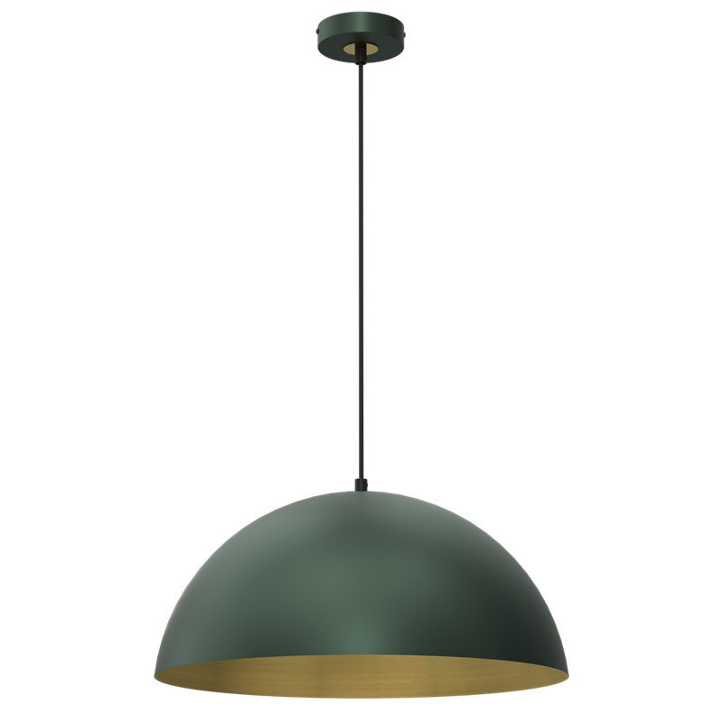 Abdeslam 1 - Light Dome Pendant, 90cm H x 45cm W x 45cm D, Green, Green and gold