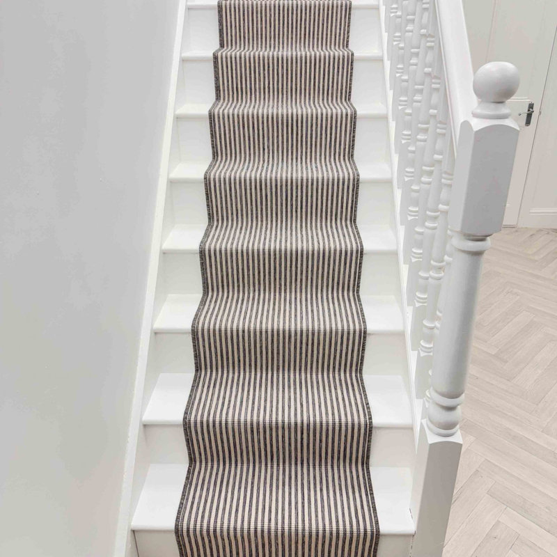 Stair Runner Striped Flatweave Area Rug, Runner 60 x 450 cm