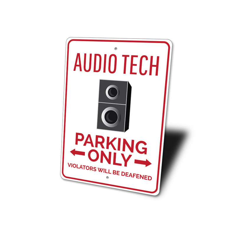 Enseigne en aluminium Audio Tech, H 14 po x l 10 po x P 0,04 po