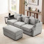Canapé modulaire gris 95,3 po avec deux portes, porte-gobelets et rangement pour une ambiance détendue
