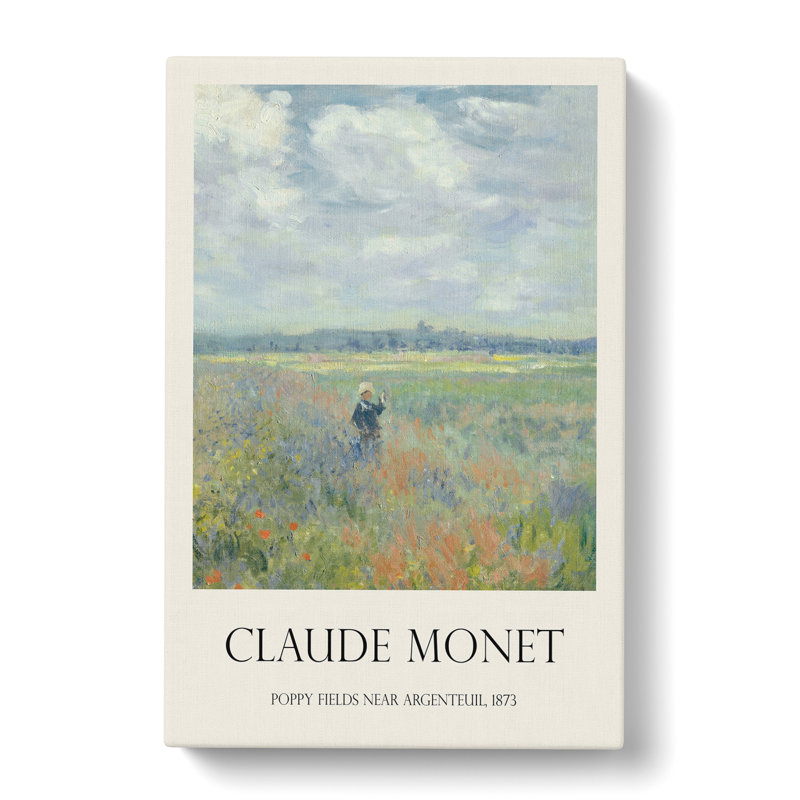 Poppy Fields Near Argenteuil by Claude Monet - Wrapped Canvas Painting, 76cm H x 50cm W x 3cm D
