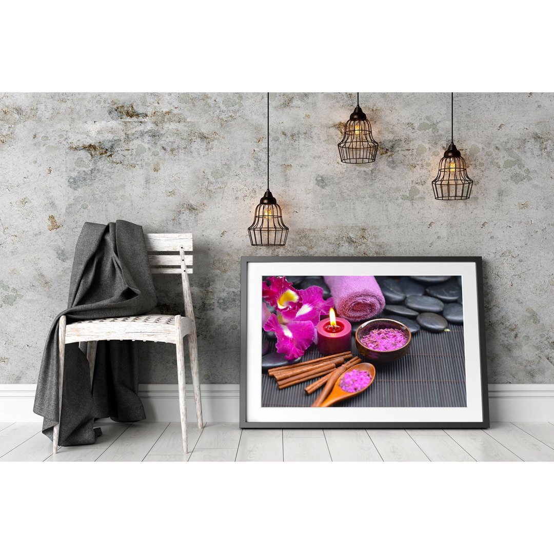 Gerahmtes Wandbild Wellness Orchideenblüte