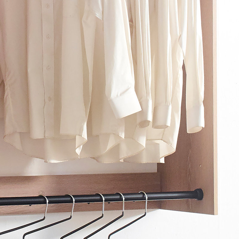 Devi Oak Wall Mounted Wood Closet System, Oak Wood