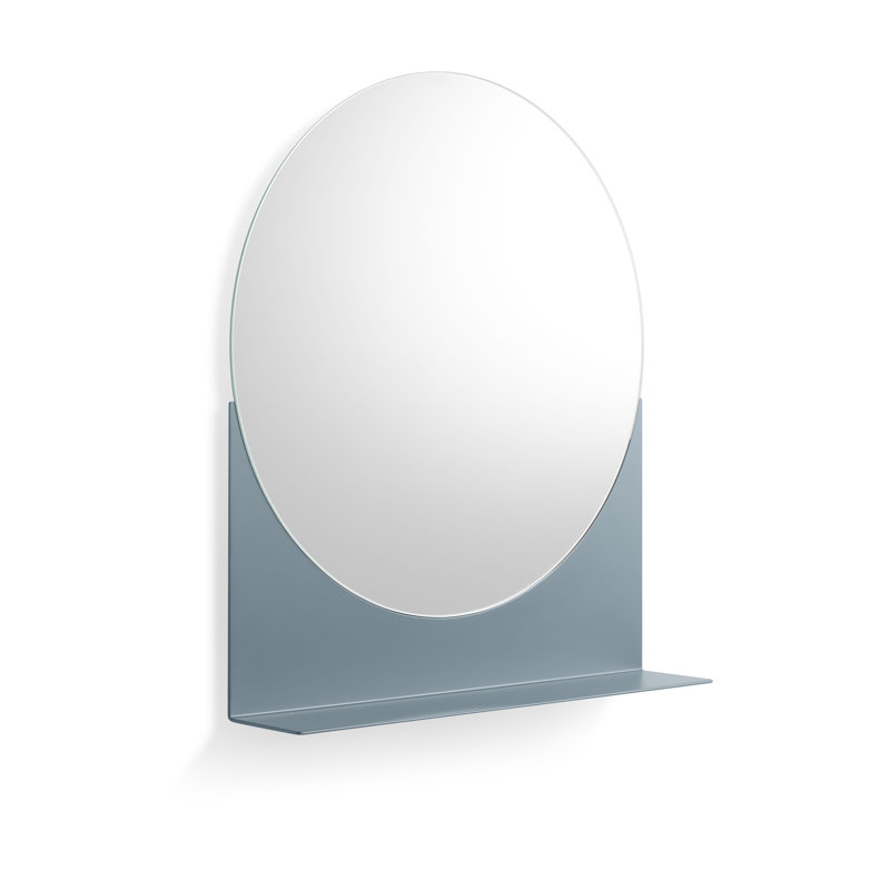 Glance Metal Wall Mirror, Gray Blue