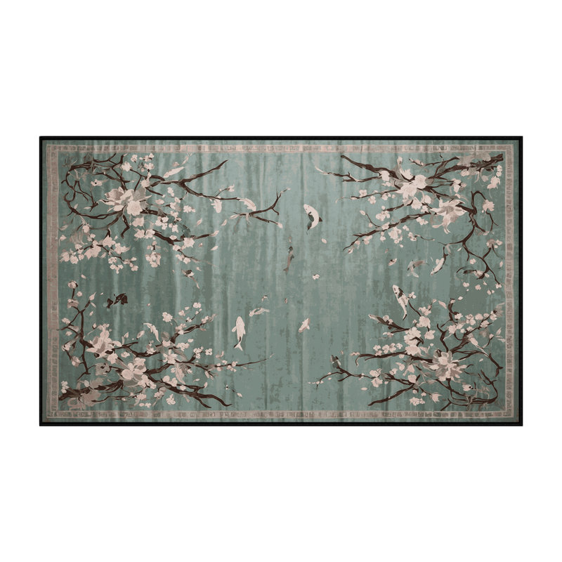 Machine Washable Gray Area Rug, Rectangle 6' x 9'