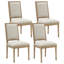 Chaises de salle à manger French Country - Chaises d'appoint rembourrées rectangulaires avec pieds en bois massif-46718490-46718491-48630781