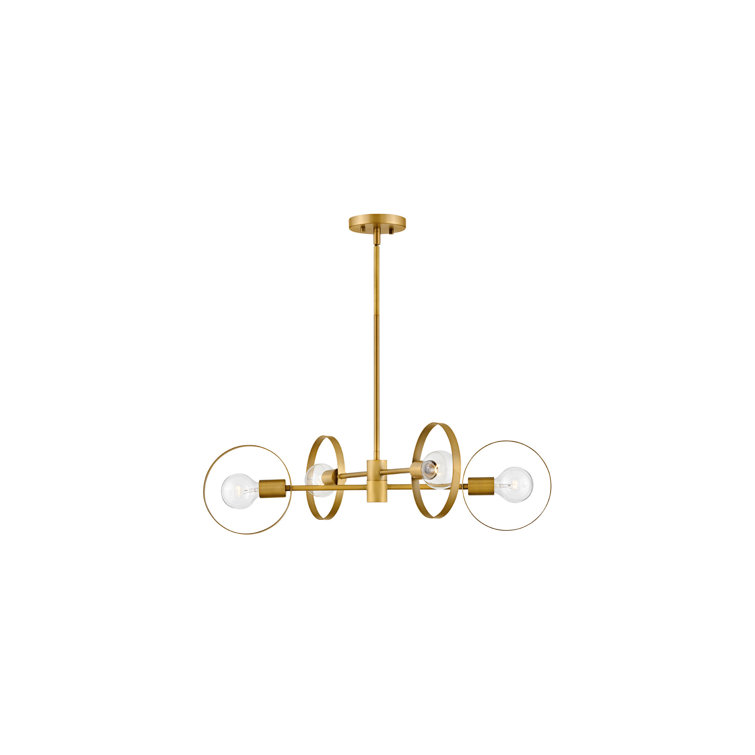 Alexandro 4 - Light Fabric Dimmable Sputnik Modern Linear Chandelier